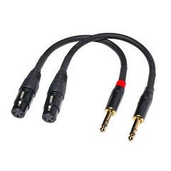 6in 1/4 TRS to XLR Female Adapter 2-Pack 6.35mm to XLR Audio Cable