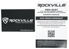 6 Rockville PEN-525T Black 5.25″ 70V Hanging Pendant Speakers For Restaurant/Bar