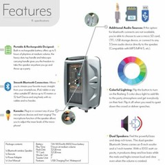 Portable 1000W Bluetooth Speaker Super Bass Stereo Loud AUX FM USB W/Mic Remoter