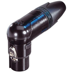 NEUTRIK NC3FRX-B 3-Pin Right Angle XLR Female Cable Mnt – Black/Gold