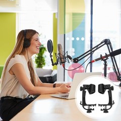 Drum Microphone Clip Classic Black Metal Plastic Adjustable Mount Clamp 6 PCS