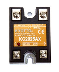 1pc KYOTTO Current Control SSR KC2025AX DCin= 4~20mA ACout=24~280VAC 25A Taiwan