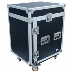 12 Space Rack Case with Slant Mixer Top and Casters – Amp Effect PA/DJ Pro Audio