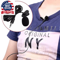 Portable 1.5M Lavalier Mini Microphone Condenser Clip-On Lapel Mic Wired Usb/3.5
