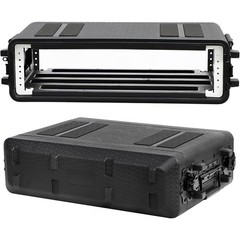 2U Rack Case 19″ Solid Waterproof Dustproof Flight Case 2 Space Shock Mount Rack