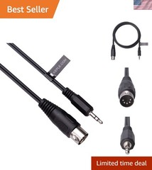 5-DIN MIDI to 3.5mm AUX TRS Jack Audio Cable, 5 pin to 3.5mm Stero Plug Compa…