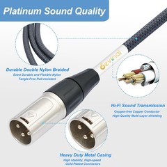 USB C Dual XLR Audio Cable Upgrade Type Male Stereo Cord Converter Adapter 3.3