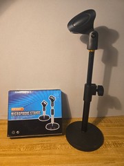 Black Iron Base Desk Mic Stand Adjustable