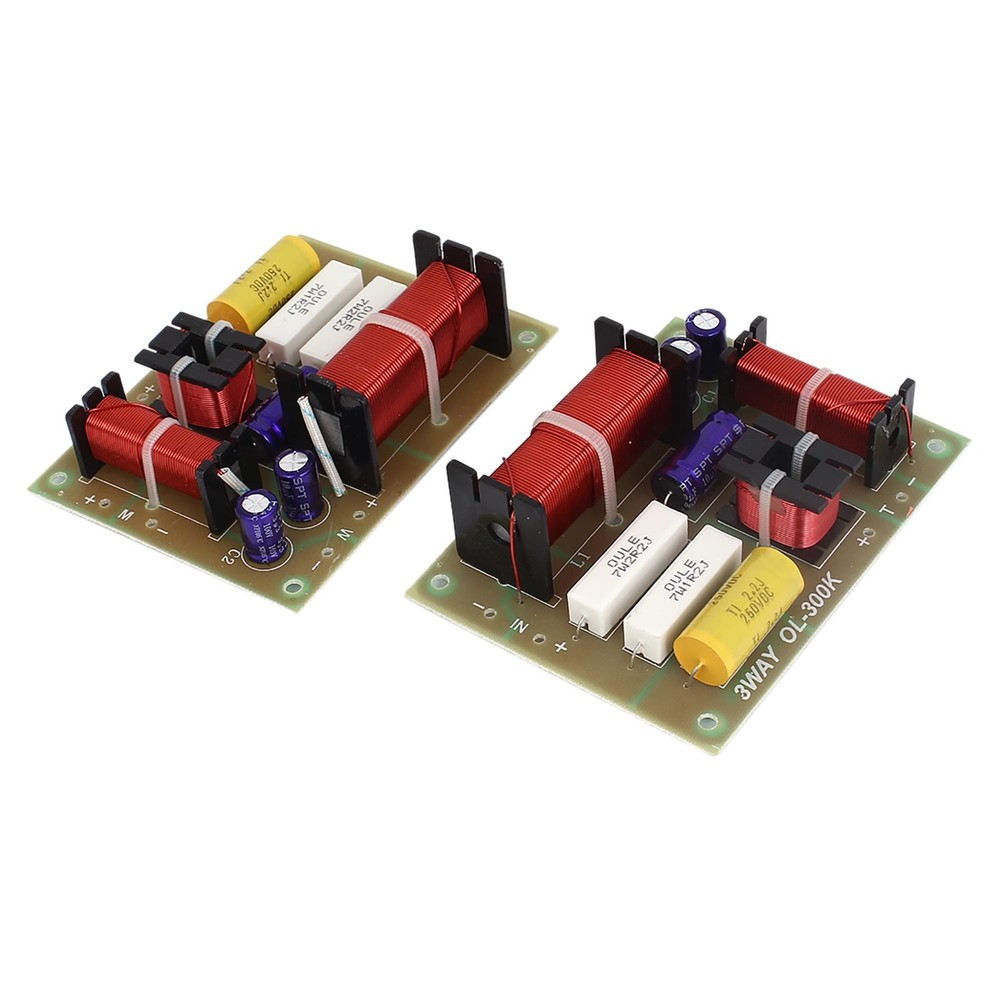 uxcell 2 x 180W 3-Way Audio Crossover Filters Frequency White,Red,Yellow