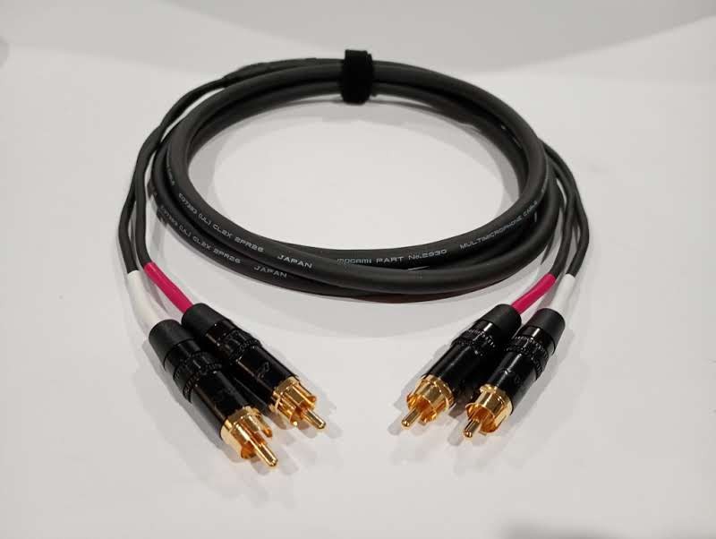 ESH AUDIO – Analogue RCA cable – 2 Channel – MOGAMI 2930 – Neutrik Black/Gold