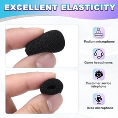 10 Pcs Mini Foam Microphone Windscreen High Density Mic Cover 24x30mm Black