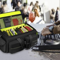 Musician Cable Bag Green Durable Polyester Padded Shoulder Strap