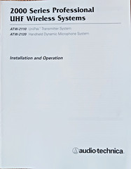 Audio-Technica ATW-2110 and ATW-2120 UHF Wireless Original Owner’s Manual Book