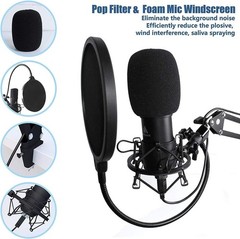 Multi-Device Compatible USB Condenser Mic with Studio Headphones for Podcasters