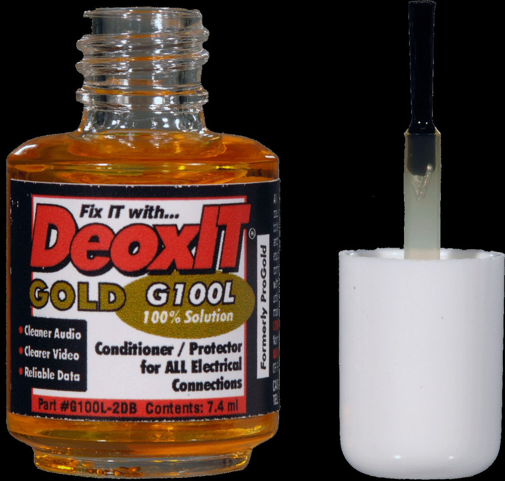 DeoxIT® Gold, G100L liquid 7.4ml 100% solution, Brush Applicator – single item