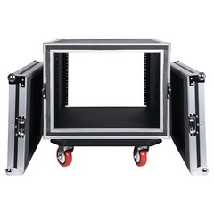 Sound Town Shock Mount 8U ATA Case with 21″ Rackable Depth Casters STRC-SP8UW