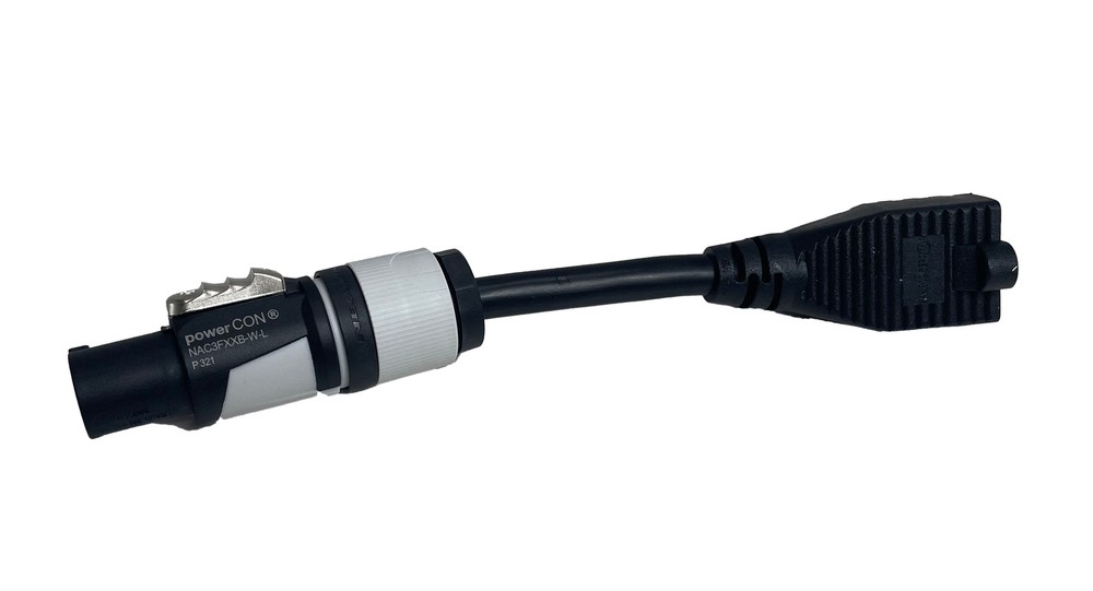 Neutrik NAC3FXXB-W-L-ACF-6 Powercon Power Out Gray 15A – AC Edison Female 6 Inch