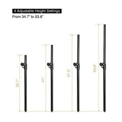 Sound Town 2-Pack Subwoofer Speaker Poles Adjustable Height M20 Fit STSDA-M54B