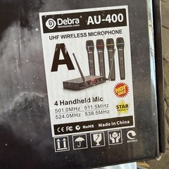 Debra Audio AU400 Pro UHF 4 Channel Wireless Microphone System with Cordless