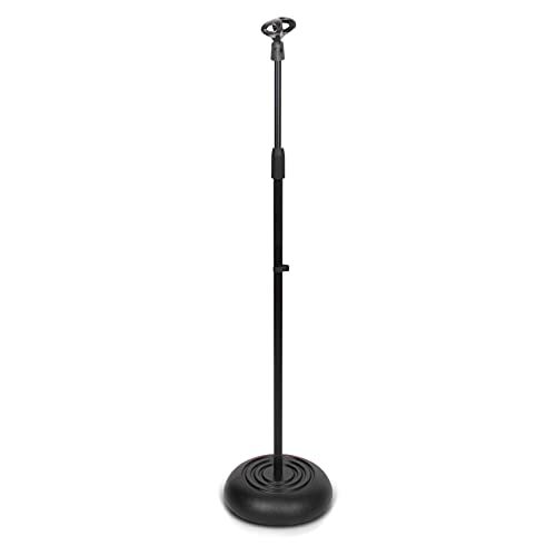 Pyle PMKS5X2 Universal Compact Base Microphone Stand – 2.8 to 5 Ft Height