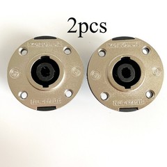2 Pcs NL4MPR Female 4 Pin SpeakON Connectors Round Configuration Metal Panel