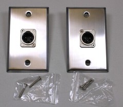 (2) Two XLR Single Wall Plates w/NEUTRIK NC3MD-L-1 Male 3 Pin (Stainless Steel)