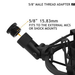 Frgyee 2 Pack Screw Thread Adapter, 5/8″ Male to 3/8″ Female Mic Screw for Bl…