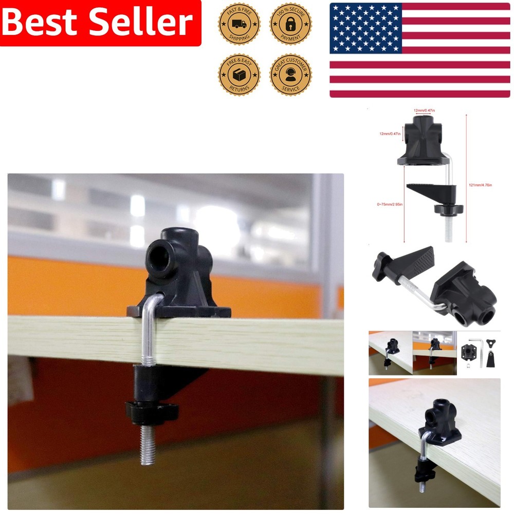 Universal Clamp Durable Desk Mount C-Clamp for Mic Stand Table Lamp Holder Black