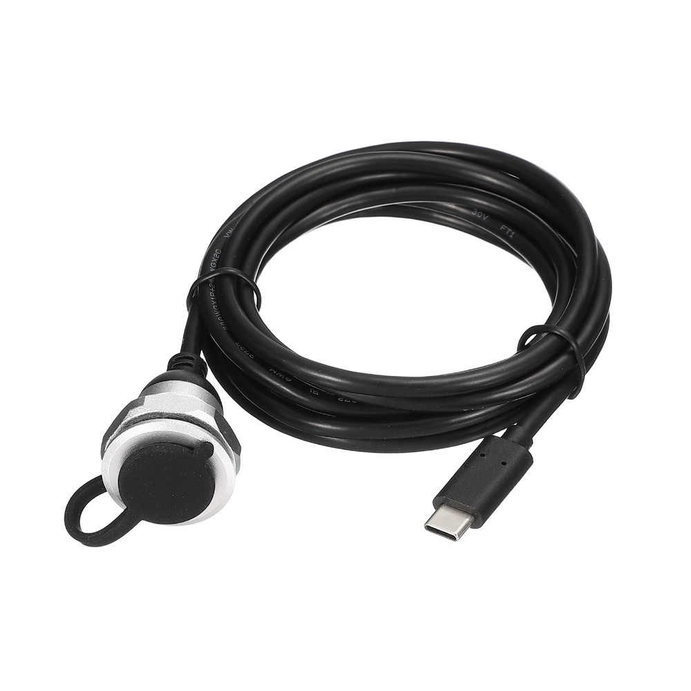 Round USB C 2.0 Panel Mount Extension Cable, Type-C Male to C Female, 6.6ft