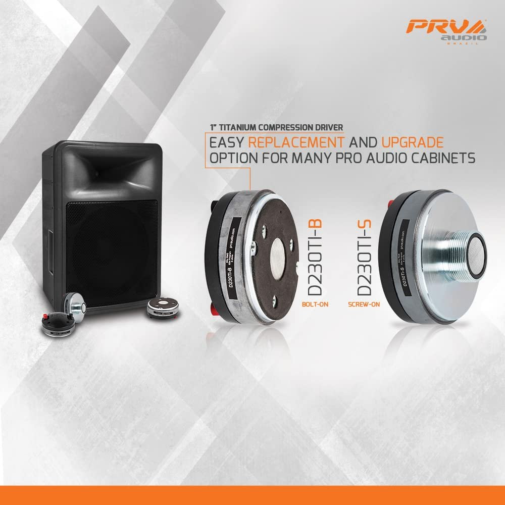 PRV AUDIO 1″ Exit Screw-on Driver D230Ti-S 60 Watts 8 Ohm, Pro Audio Titanium…