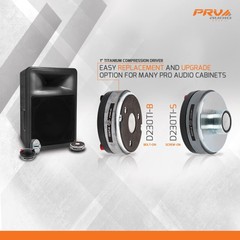 PRV AUDIO 1″ Exit Screw-on Driver D230Ti-S 60 Watts 8 Ohm, Pro Audio Titanium…
