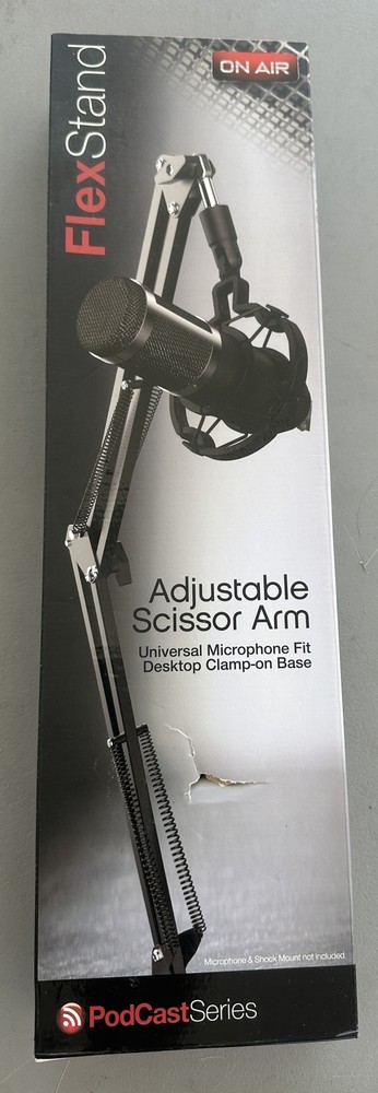 2019 Tzumi On Air Flex Stand #7257B Adjustable Scissor Arm Podcast Series