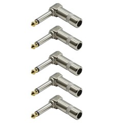 5PC Audio 1/4″ TS Plug 6.35mm Mono Male Solder Jack Connector for Speaker/Guitar