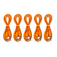 (5) Pack of Orange 3.5mm MONO TS Cables for Eurorack Modular Synth Synthesizers