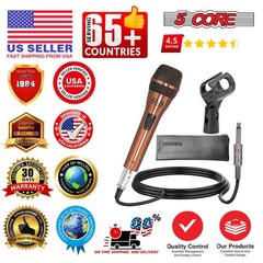 5Core Microphone Pro Neodymium Dynamic Mic XLR Audio Cardiod Karaoke w/ Mic Clip