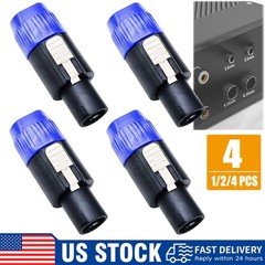 4 Pole Speakon Connectors Audio Speaker Plug Twist Lock 4 Pole Speaker Plug 1/4x