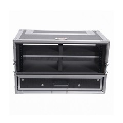 Prox 4 Space ATA Rack Road Case with 2 u Drawer for Wireless Systems