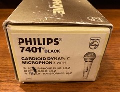 Vintage 1980s Philips 7401 Cardioid Dynamic Microphone, black, used, good cond.