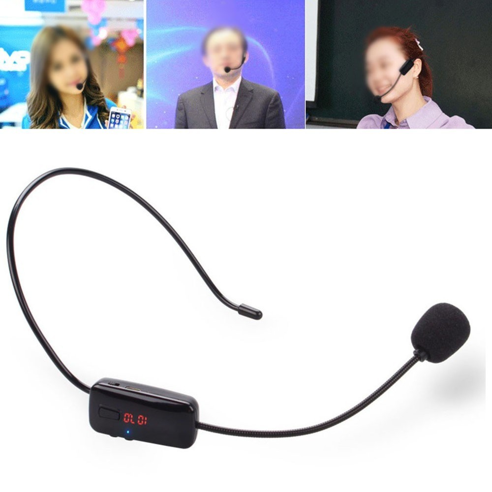 FM Wireless Microphone Headset Megaphone Radio Mic For Loudspeaker