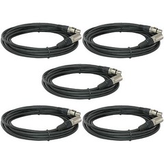 5 PACK 35 ft feet foot shielded balanced 3pin XLR male to female mic cables cord