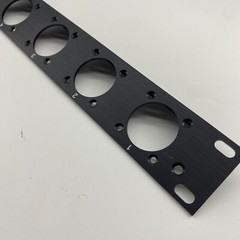 1U Single Space Rack Panel W/8 Large Speakon Cut Outs For NL8, NL4 W/ Lacer Bar