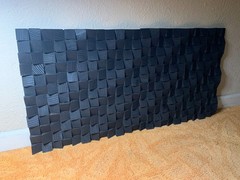 18×18 in. Black Wood Acoustic Sound Diffuser Panel/Wall Art