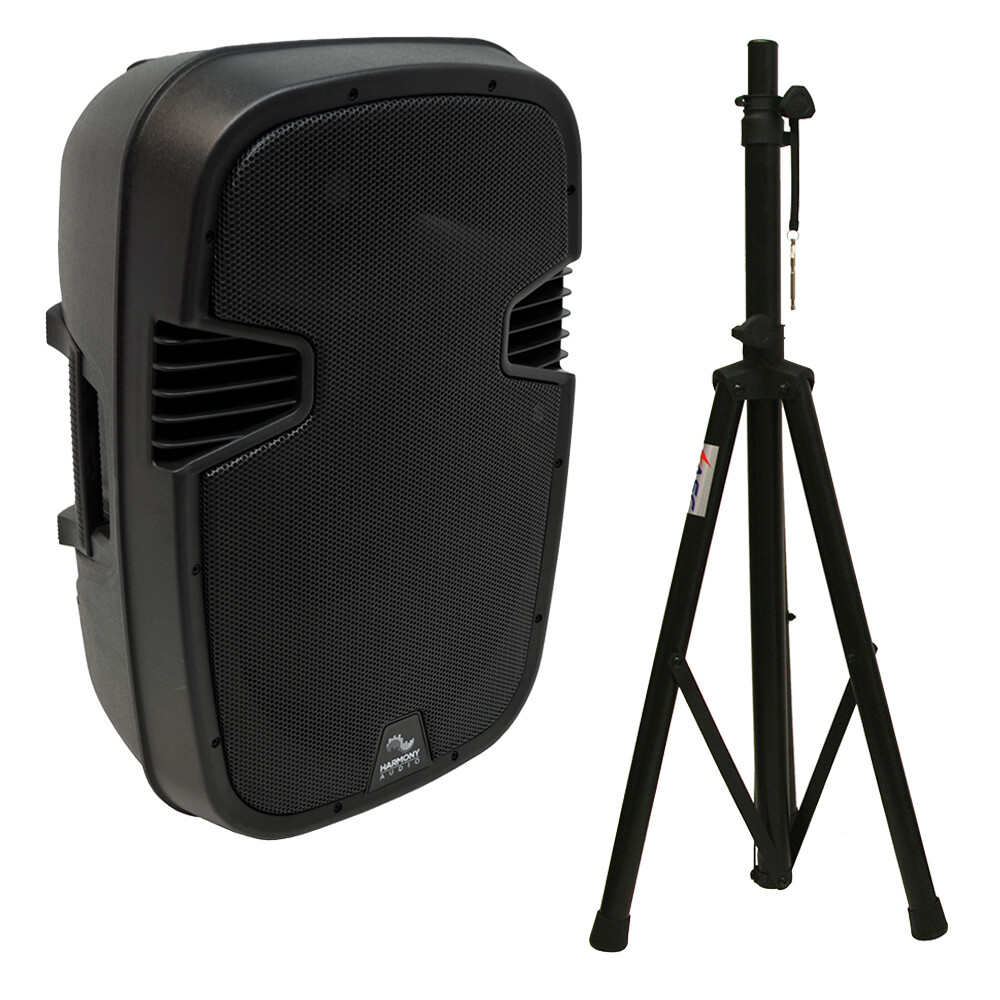 Harmony Audio HA-L12BA Pro DJ Bluetooth 12″ 1000W Powered PA Speaker & Stand New