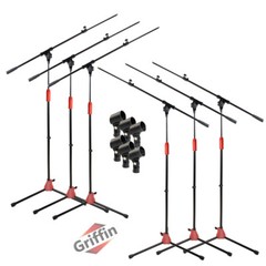 Microphone Stand 6 PACK – GRIFFIN Telescoping Boom Arm Mic Studio Stage Tripod