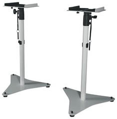 Pair Rockville RVSM5 White Adjustable Studio Monitor Bookshelf Speaker Stands