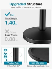 InnoGear Desktop Microphone Stand, 1 Pack Upgraded Adjustable Table 9, Black