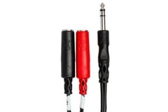 Hosa YPP-117 Stereo Breakout Cable, 1/4″ TRS to Dual 1/4″ TSF – 6″