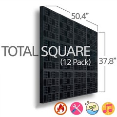 Foroomaco Grid Style Acoustic Panels – 12 Pack (Black)