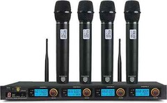 PRORECK MX44 4-Channel UHF Wireless Microphone System with 4 Hand-held Mics, NEW