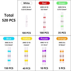 Upgraded 520PCS Solder Stick White, Red, Green, Blue, Yellow, Purple, Orange